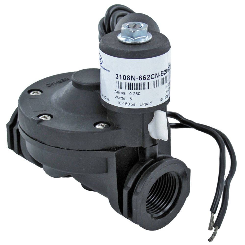 B/C Valve 3/4 FPT Solenoid Valve N.C. 24VAC - Glass Filled Nylon