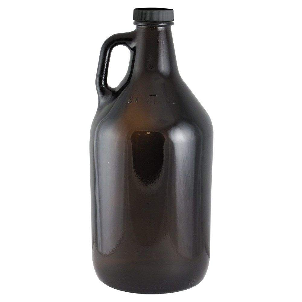 Stock Your Home 64-Oz Glass Milk Jugs with Caps (2 Pack) - 64 Ounce Fo