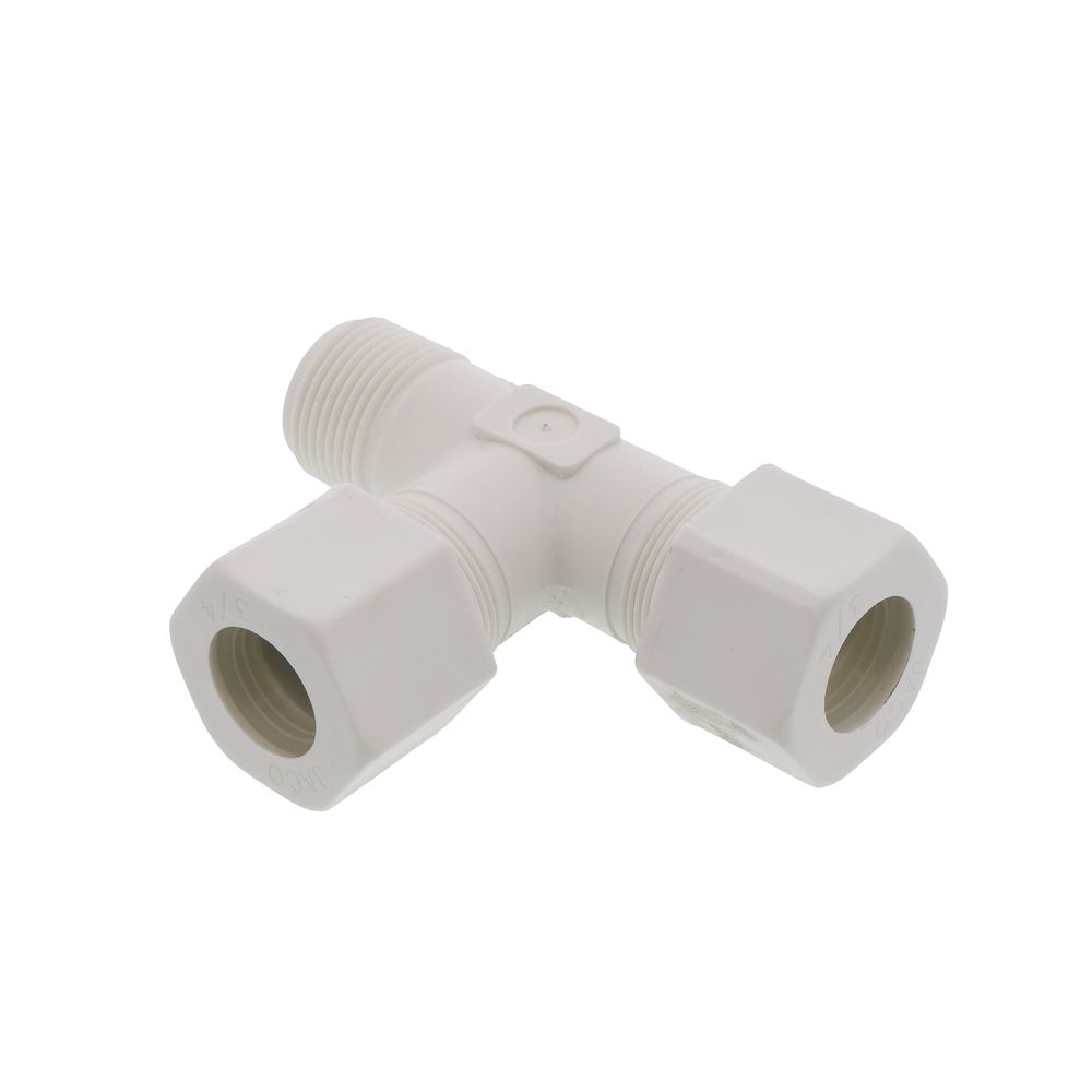 JACO 75-12-12-P-PG Polypropylene Male Run Tee 3/4 OD Tube X 3/4 MPT ...